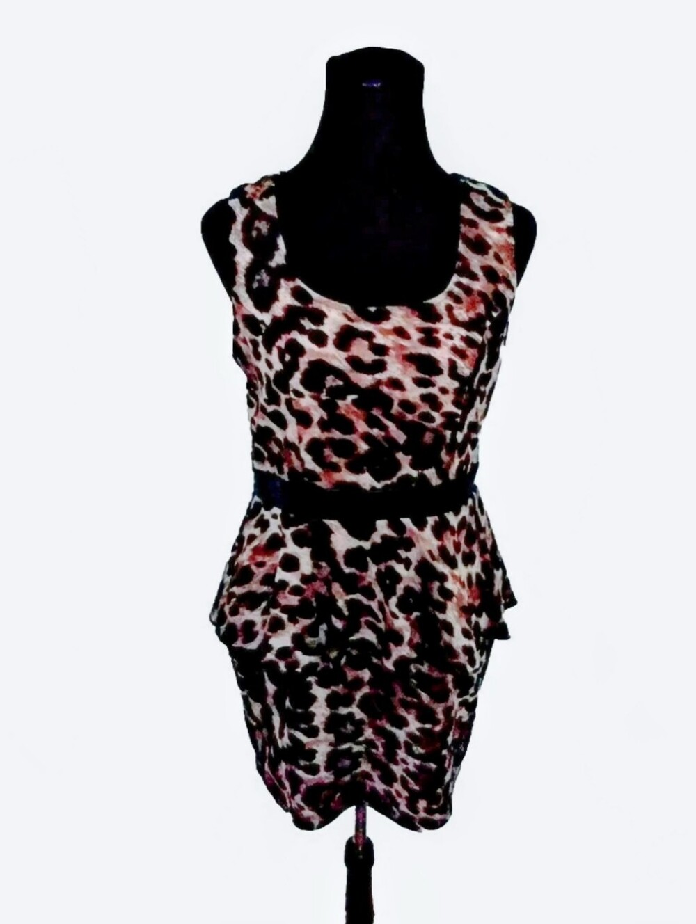 Ruby Rox peplum dress animal print size 11